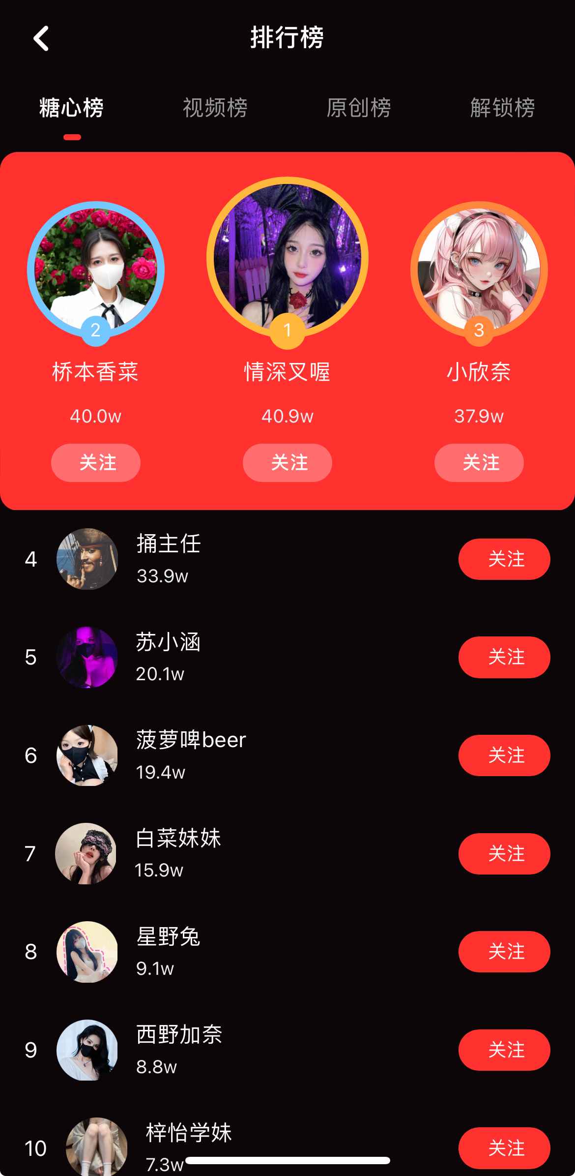 糖心Vlog排行榜栏目截图